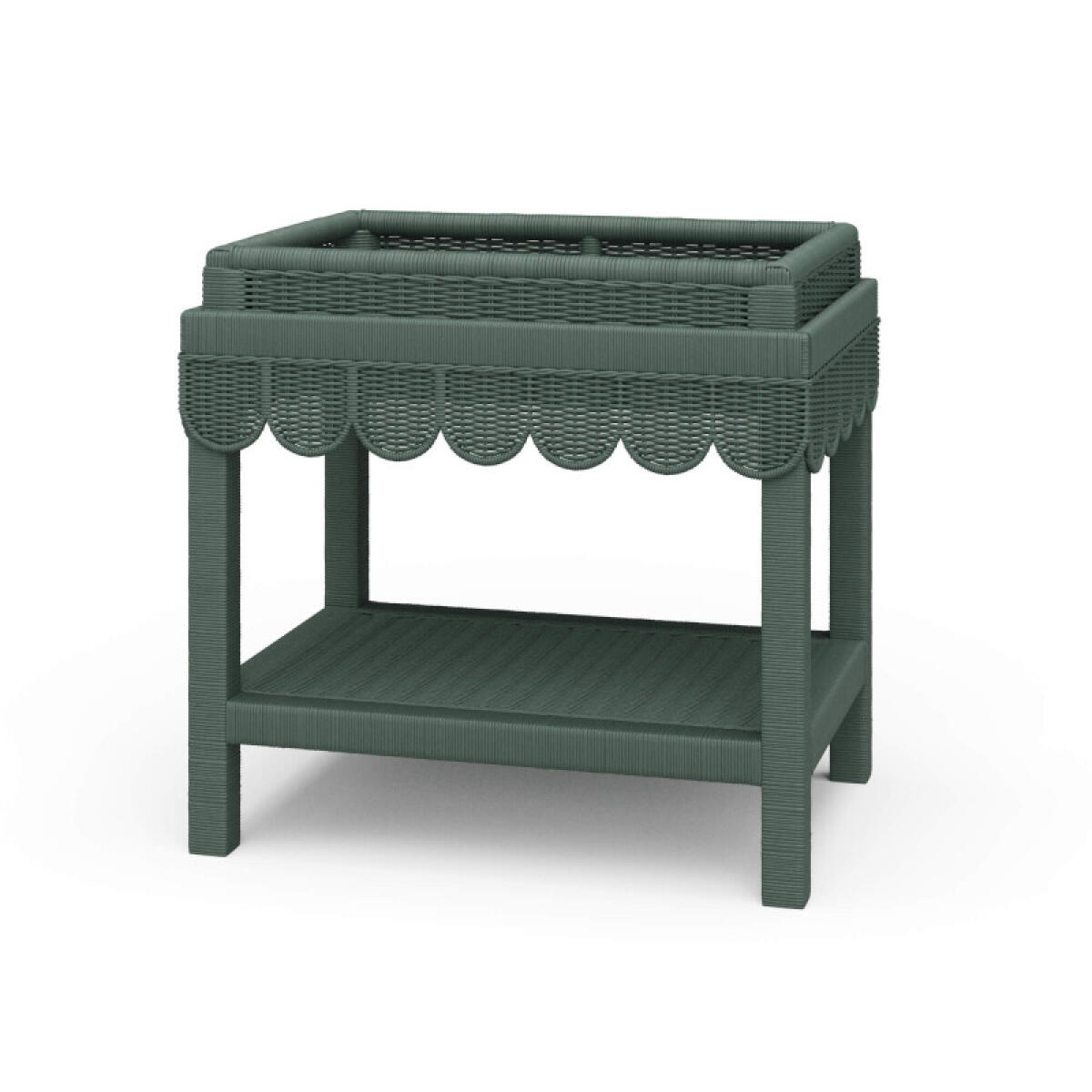 bfb992fa44242434c07cc185eecce31d Scallop Rattan Side Table W/ Tray - Image 1