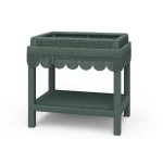 Scallop Rattan Side Table W/ Tray Chairside Tables Bramble 13