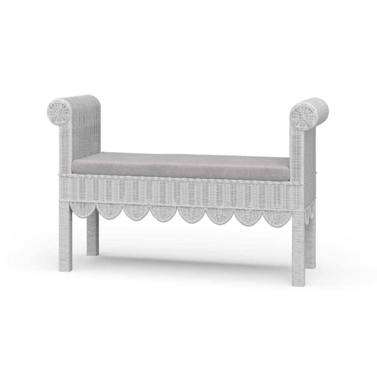 c026098e8057a577a40b10686c008523 Newport Scalloped Rattan Bench - Image 1