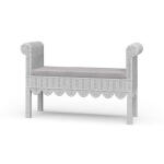 Newport Scalloped Rattan Bench