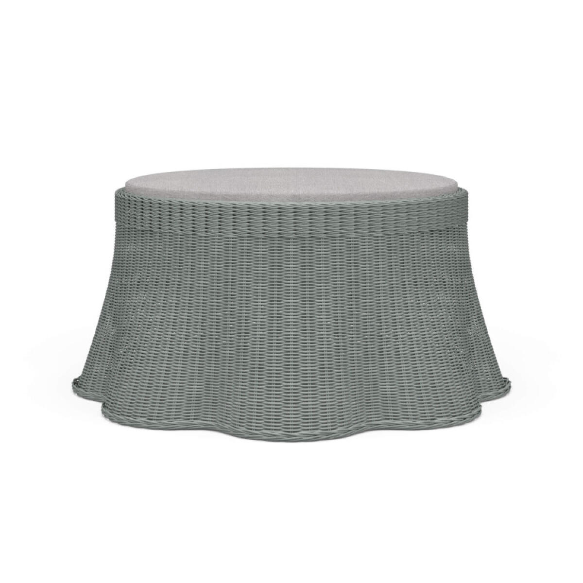 c054c1419221dc7f002346e13c55878e Newport Rattan Ottoman W/ Cushion - Image 1