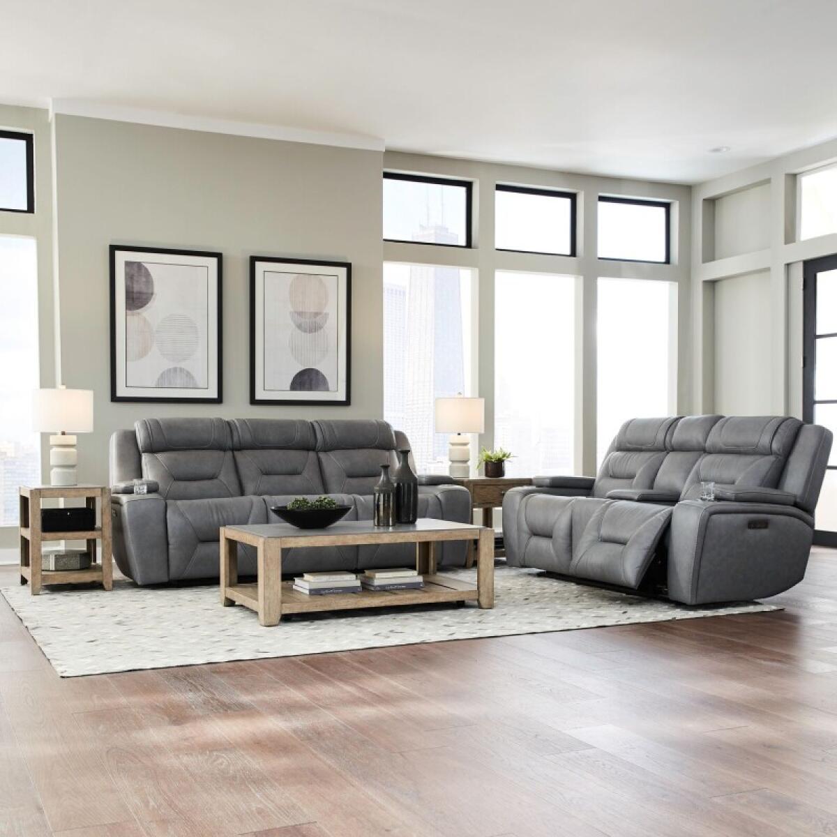 Chapman Sofa & Loveseat Sofas Aline Blue Gray Leather 2 Chapman Sofa & Loveseat Sofas Aline Blue Gray Leather 2