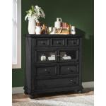 Glass Door 6 Drawer Chest Chests Black 10