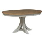 Farmhouse Reimagined Pedestal Table Dining Tables Antique White w/ Chestnut Tops 16