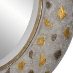 Copper Terrazzo Round Mirror Mirrors Gray 12