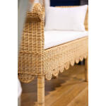Newport Scalloped Rattan Bench - Image 3