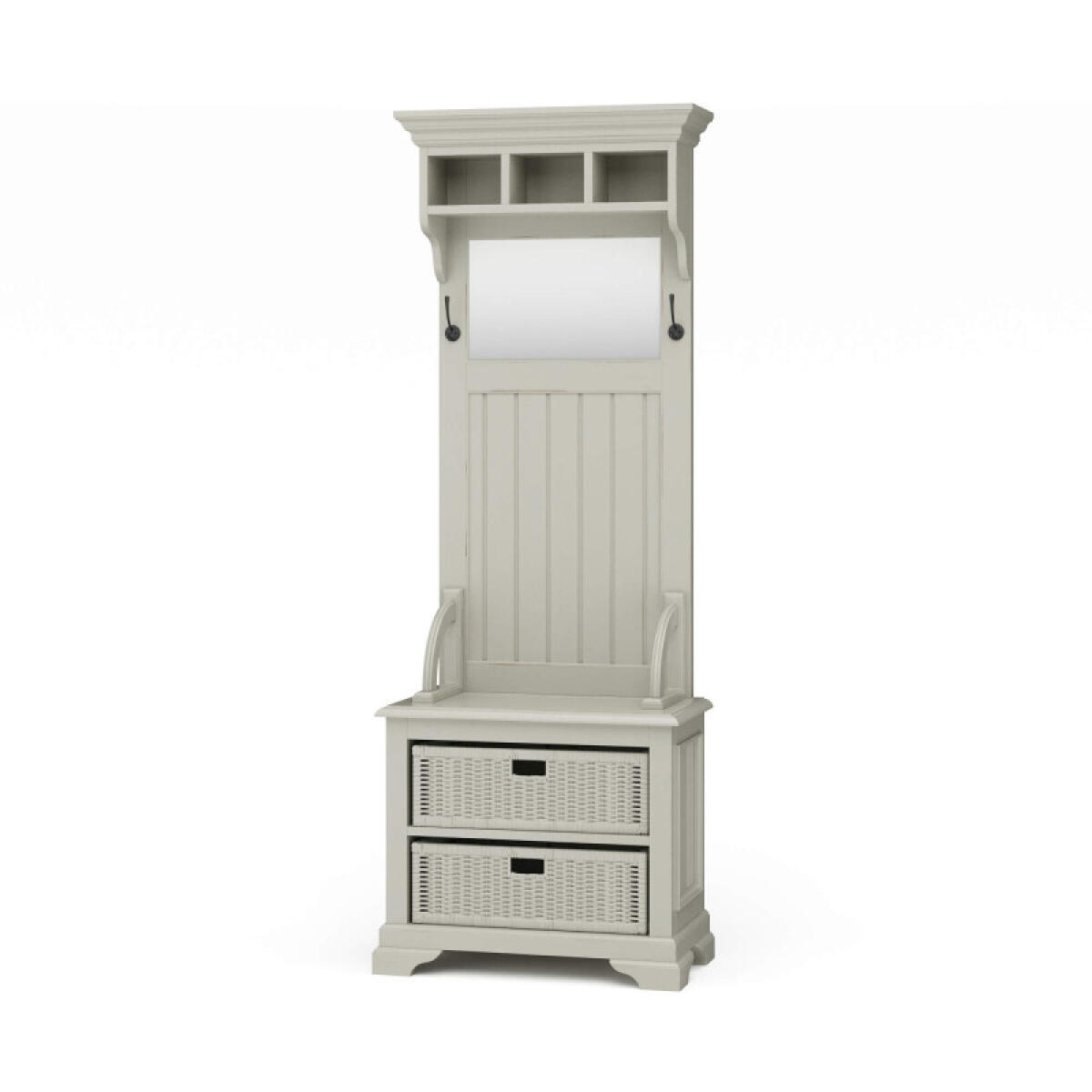 c12e4fc5069b0ddb5df954e883d7ab3b Homestead Narrow Hallstand W/ Rattan Baskets - Image 1