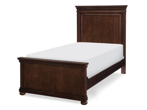 Complete Panel Twin Bed Cherry Finish Youth Beds Brown