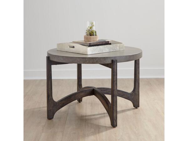 Cascade Round Cocktail Table Cocktail & Coffee Tables Brown 2