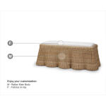 Newport Rattan Rectangular Ottoman W/ Cushion - Image 3
