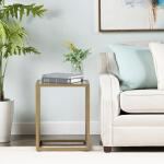 Christian Square Iron and Glass End Table - Image 5