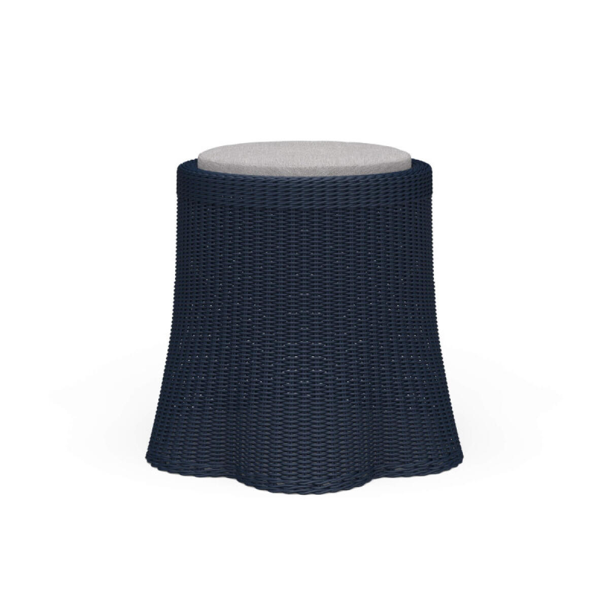 c2a88f2d2a87108de1863aac145c74e2 Newport Rattan Round Small Ottoman W/ Cushion - Image 1