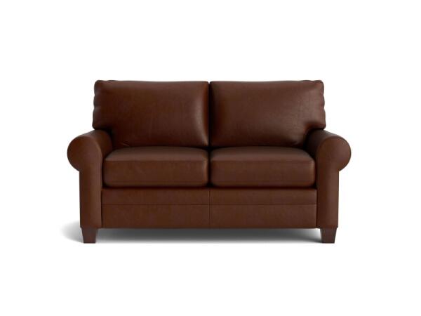 Carolina Leather Roll Arm Loveseat Sofas Bassett Furniture