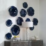 Abella Ceramic Indoor-outdoor Wall Decor, Cobalt, S/3 Wall Decor Blue 20