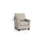 True Custom™ True Custom® Leather Roll Arm Accent Chair - Image 5