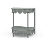 Scalloped Half Round Rattan Side Table - Image 3