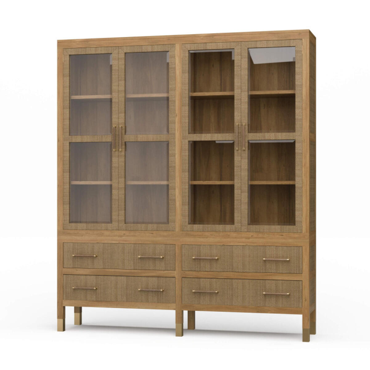 c40c38aef2efa951b7530eba7a59d94b Kagu 4 Door Tall Cabinet W/ Premium Rattan - Image 1
