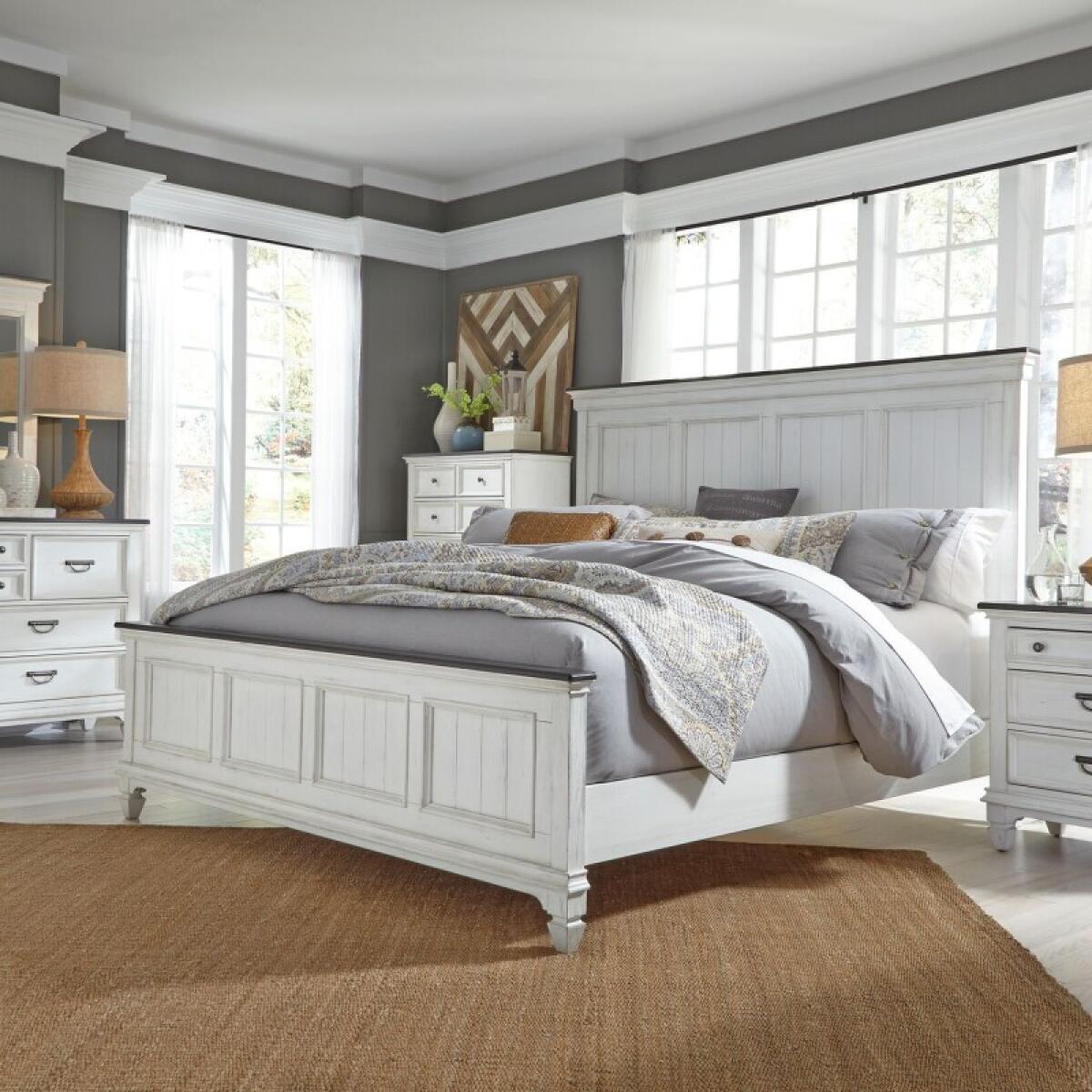 c42f0d8a305202e887d384b39967da16 King Panel Bed, Dresser & Mirror, Chest, Night Stand - Image 1