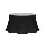 Newport Rattan Ottoman W/ Cushion Ottomans & Poufs Black 20
