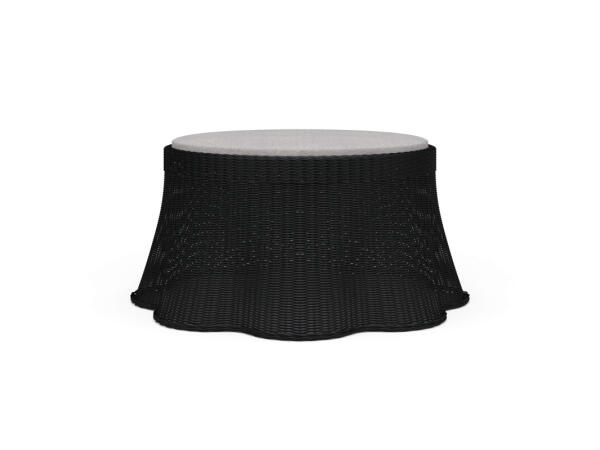 Newport Rattan Ottoman W/ Cushion Ottomans & Poufs Black