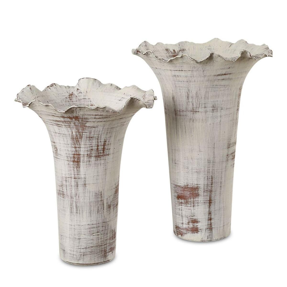 c4e8c4d7932d01df1566452829a721a2 Ruffled Petal, Vases, S/2 - Image 1