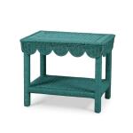 Scallop Rattan Side Table W/ Tray - Image 9