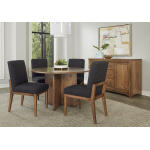 Crafted Cherry Dining by Ben & Erin Napier UPH SIDE CHAIR BLACK FABRIC Chairs & Benches Brown 15