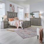 King Panel Bed, Dresser & Mirror, Night Stand