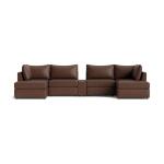 Beckham Leather Modular Chaise Sectional Sofa