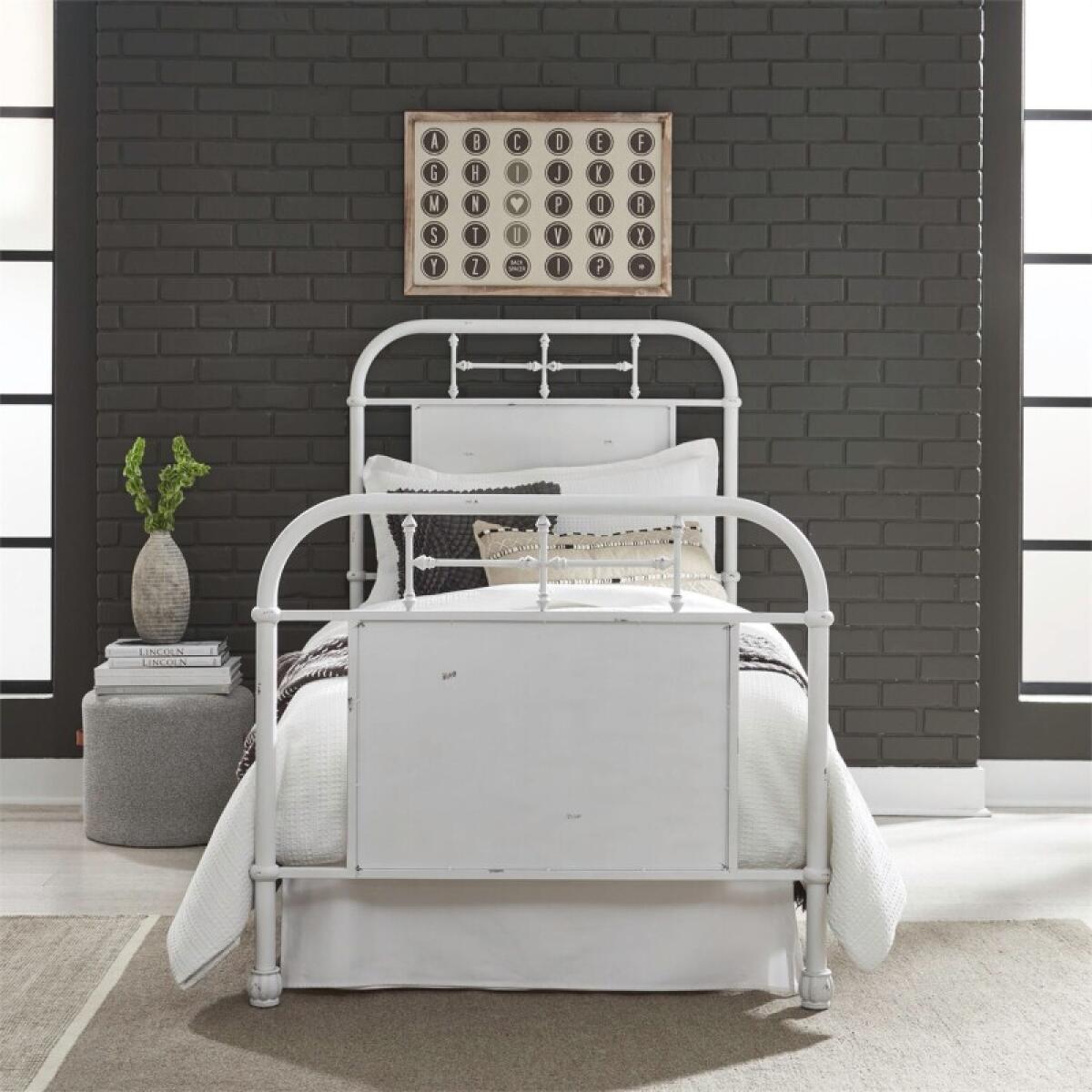 Vintage Series Full Metal Bed – Antique White Youth Beds Distressed Metal 2 Vintage Series Full Metal Bed – Antique White Youth Beds Distressed Metal 2