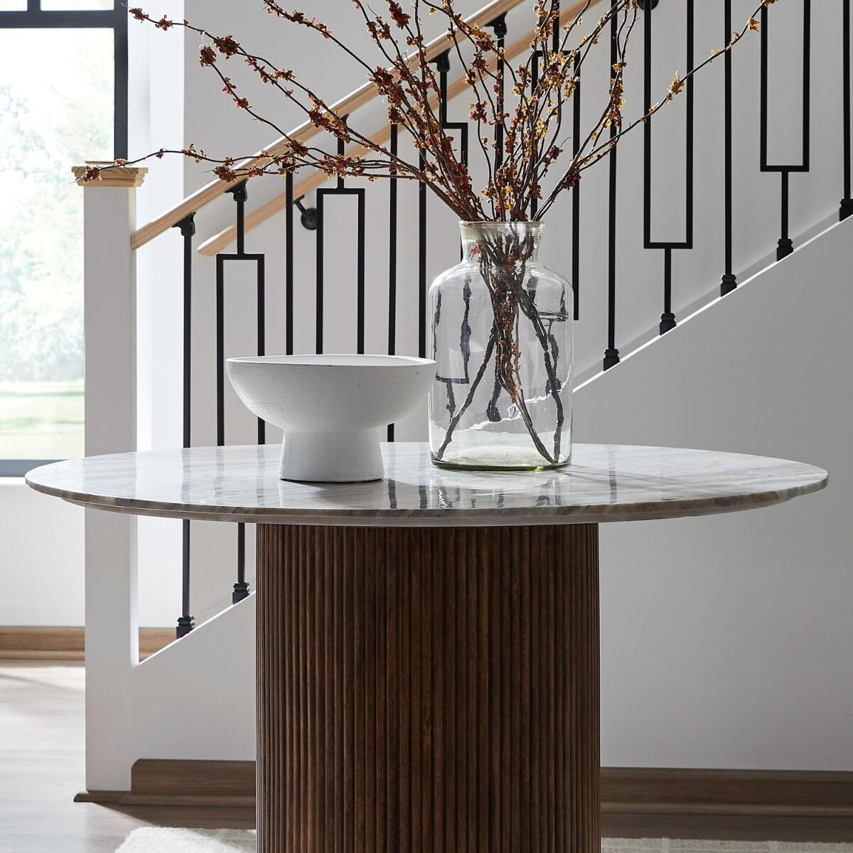 c5a8b9b591c552fbfd043cfd50bba1ab Kaleidoscope Round Pedestal Marble Table Top - Image 1