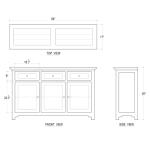 Aries Sideboard W/ 3 Doors Dining Storage Blue 9