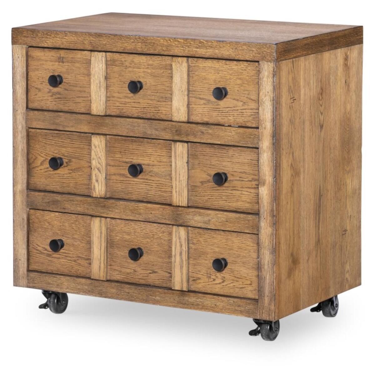 Nightstand 3 Drw W/ Casters Nightstands Barnwood Oak 2 Nightstand 3 Drw W/ Casters Nightstands Barnwood Oak 2