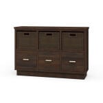 Dakota Storage Unit W/ 3 Drawers & Rattan Baskets