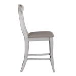Ocean Isle Uph X Back Counter Chair (RTA) Barstools Antique White w/ Weathered Pine 15