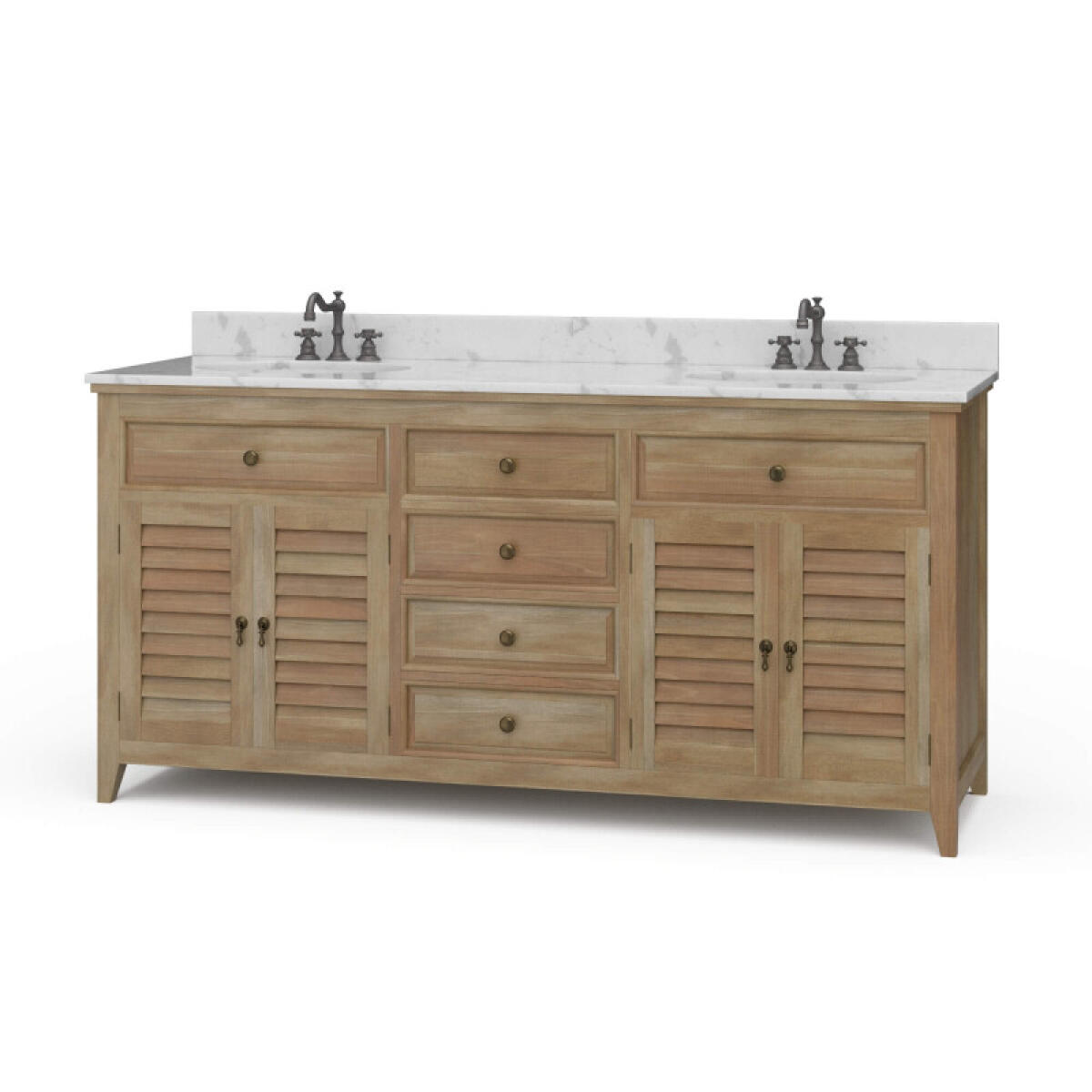 c602d88ab99649585cc44e7a2fe31a76 Shutter Double Vanity W/ Sink & Marble Top - Image 1