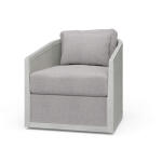 Willis Swivel Chair W/ Mahogany Frame & Rattan
