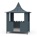 Scalloped Rattan Dog Bed