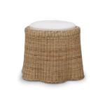 Newport Rattan Round Small Ottoman W/ Cushion - Image 4