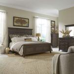King Panel Bed, Dresser & Mirror, Chest