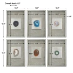 Agate Stone Silver Shadow Box, S/6 - Image 3