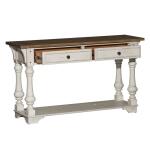 Morgan Creek Sofa Table Sofa Tables Antique White w/ Wirebrushed Tobacco Accents 18