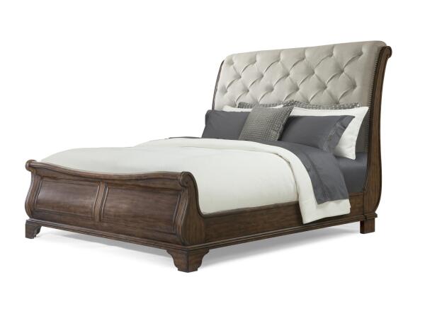 Complete Dottie Upholstered Headboard Sleigh Bed King Beds Beds