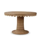 Scalloped Round Rattan Dining Table 48'' - Image 3