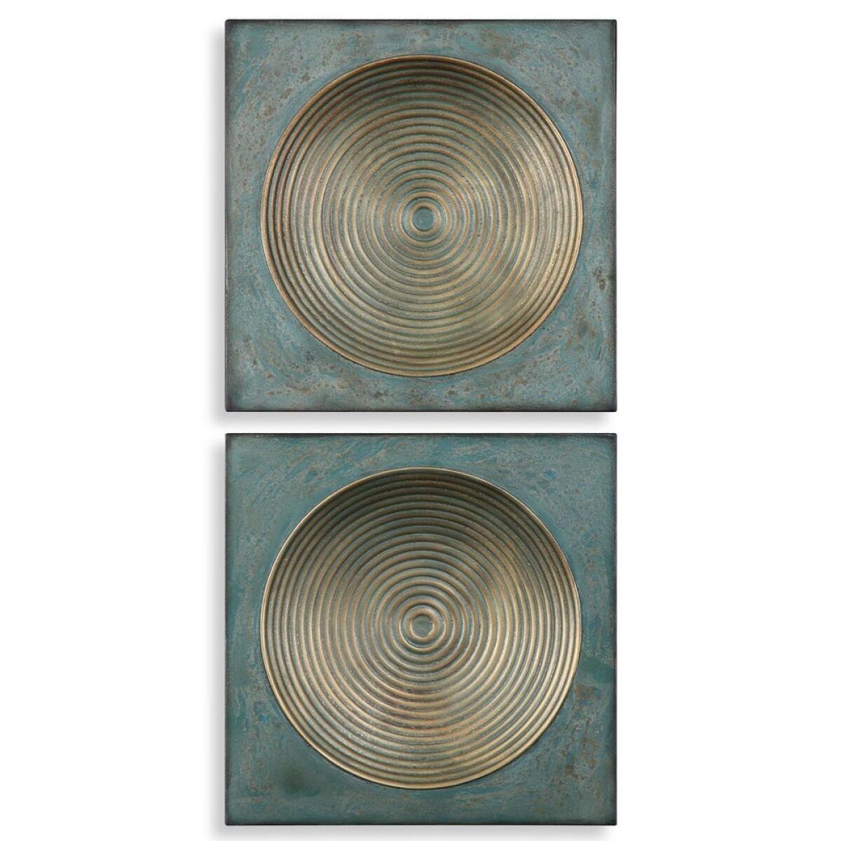 Sybil Metal Wall Decor, S/2 Wall Decor Green 2 Sybil Metal Wall Decor, S/2 Wall Decor Green 2