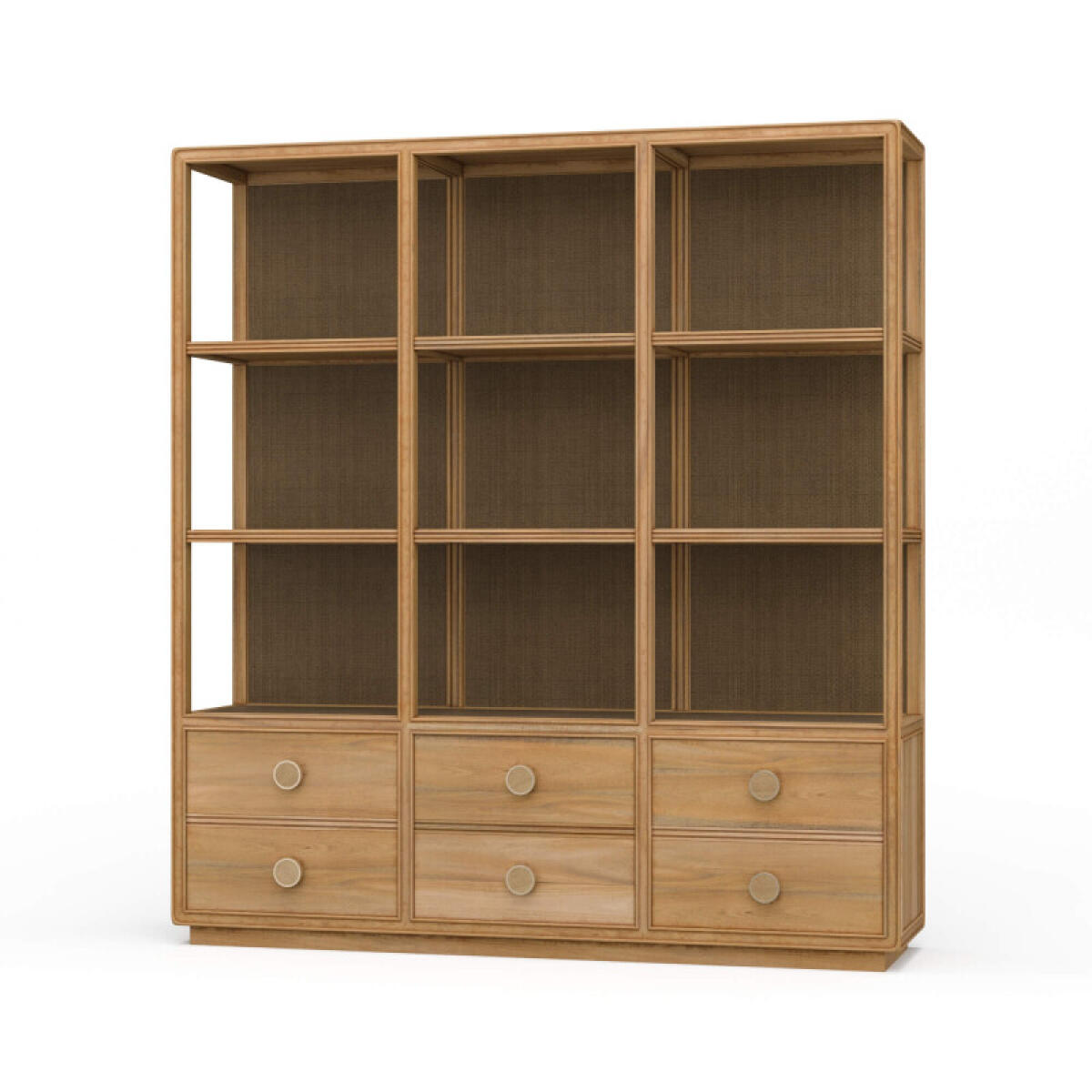 c8cfec24cba163b2f8dd3f07713e88ee Cohan Open Cabinet W/ 6 Drawers W/ Rattan - Image 1