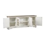 Magnolia Manor TV Console Entertainment Stands Antique White & Weathered Bark 18