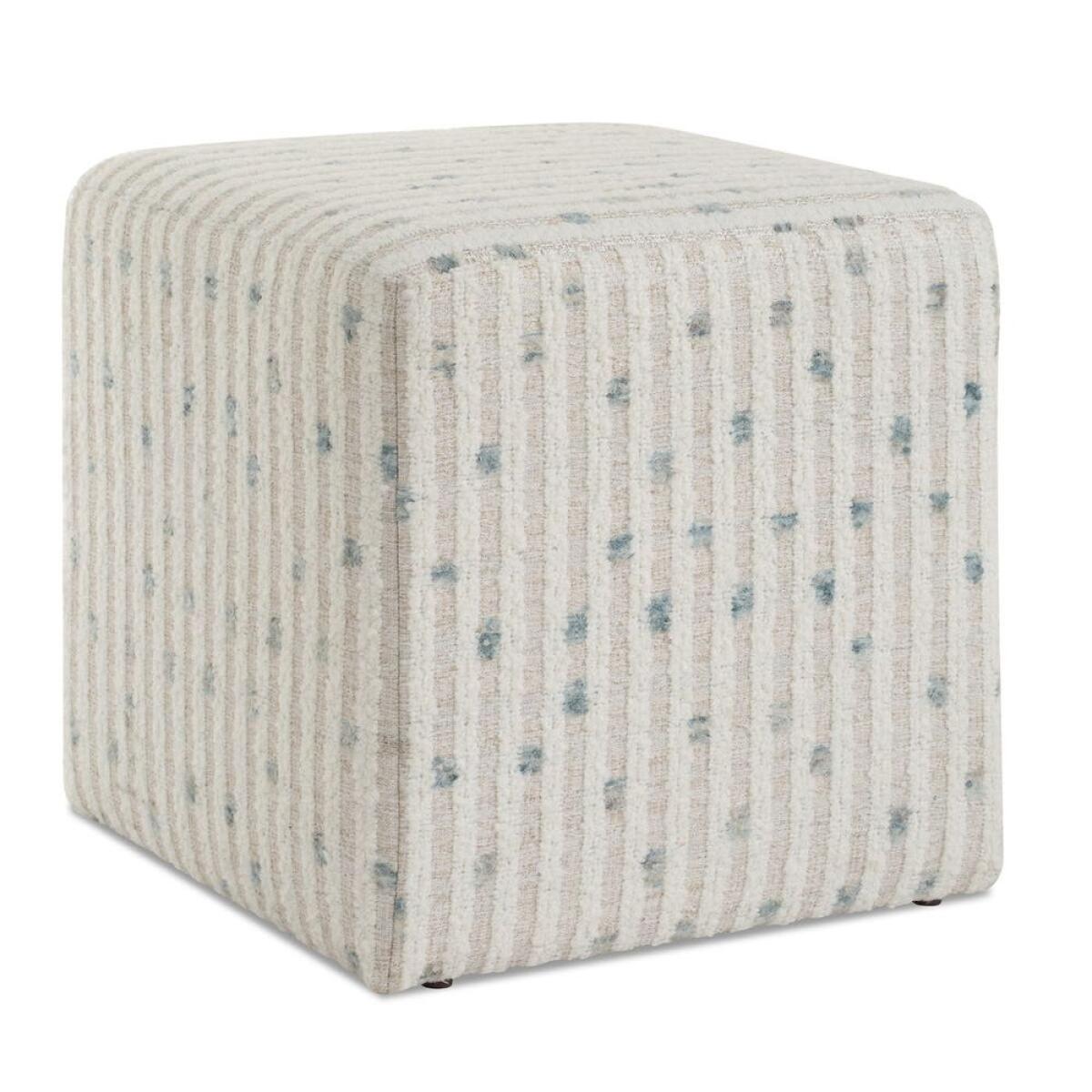 Joie Ottoman, Sea Blue Ottomans & Poufs Cream 2 Joie Ottoman, Sea Blue Ottomans & Poufs Cream 2