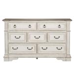 Abbey Park 7 Drawer Dresser Dressers Antique White & Weathered Brown 17