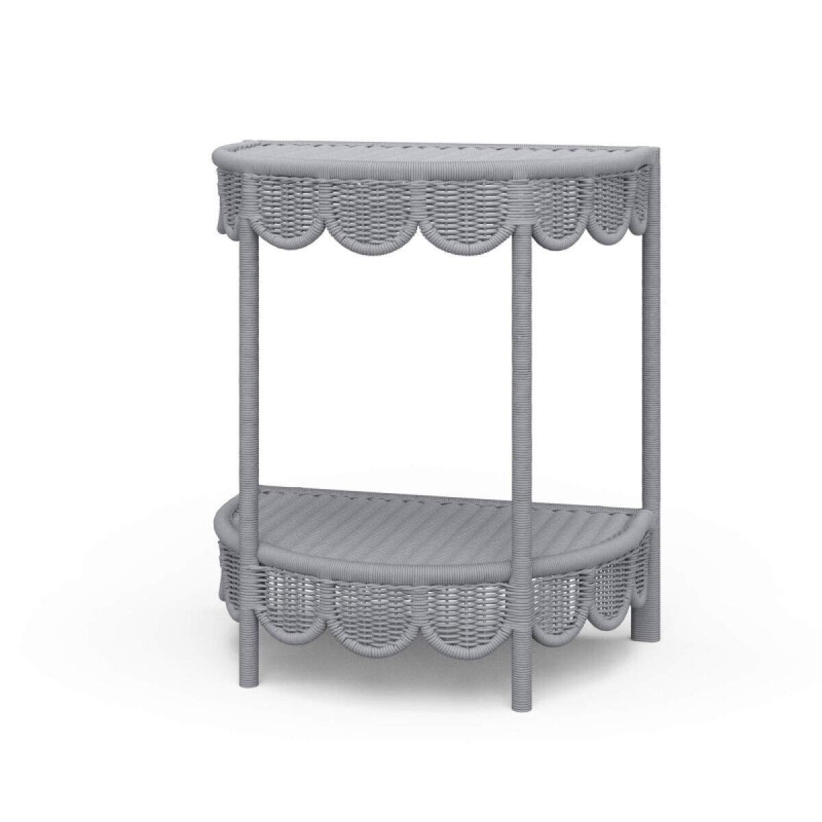 ca80d21d721fcfd29249d36b61337d50 Scalloped Half Round Rattan Side Table - Image 1